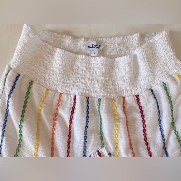 NWOT PLACE NATIONALE Skirt Peille Rainbow Striped Tiered Ruffle Sz 1 SMALL - Picture 4 of 4